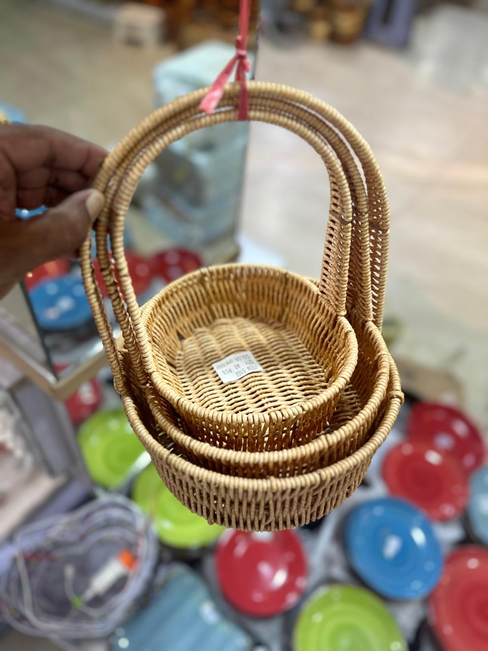 Bread Basket With Handle 3Pieces